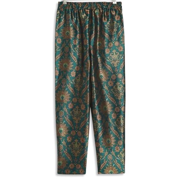 New Anthropologie High Rise Maeve Melyssa Floral Jacquard Cropped Dress Pants - Picture 3 of 8